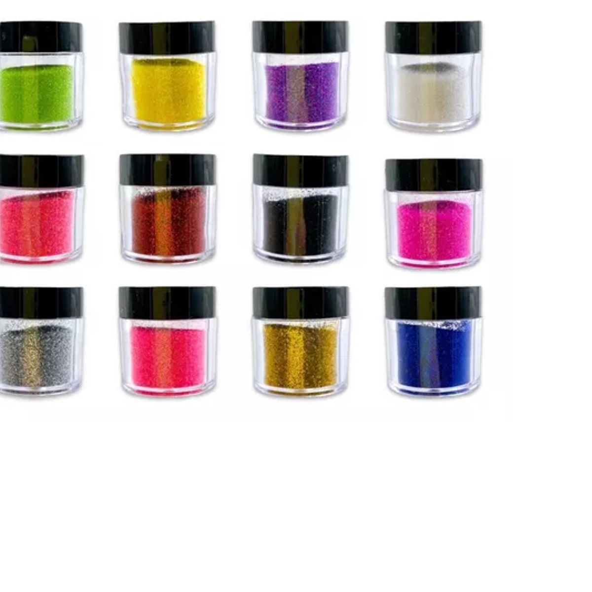 GENERICO - Pack 12 Botellitas Glitter O Escarcha Para Uñas, Maquillaje