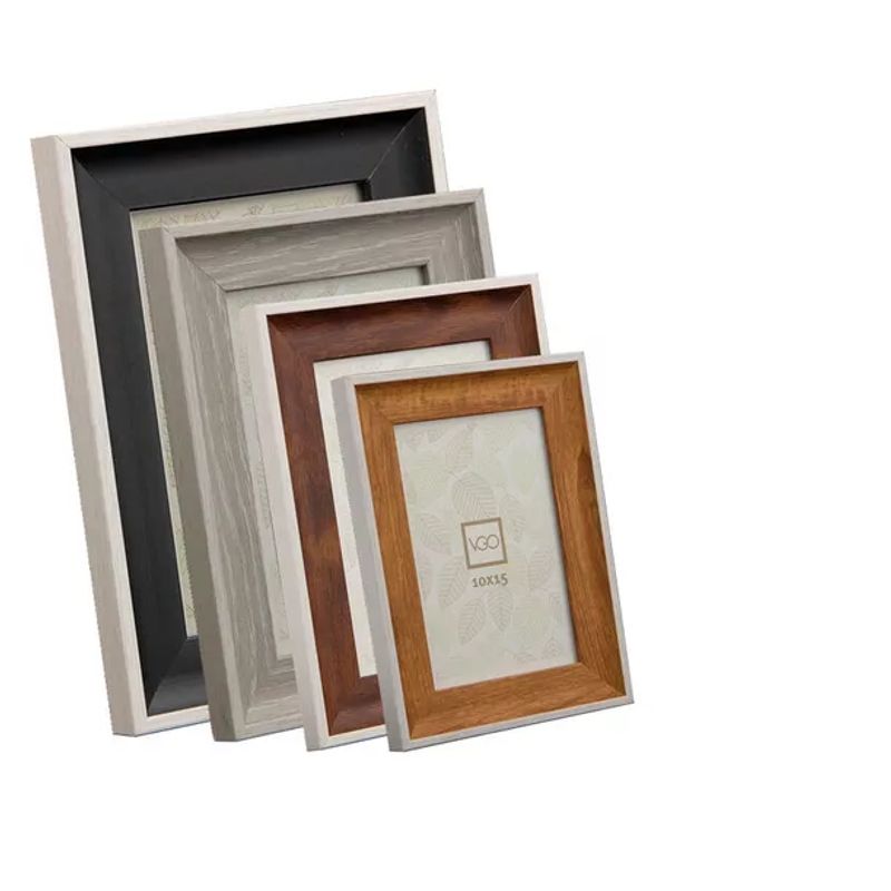 GENERICO - Marco Portarretratos Plastico Simil Madera 2 Colores F15x21