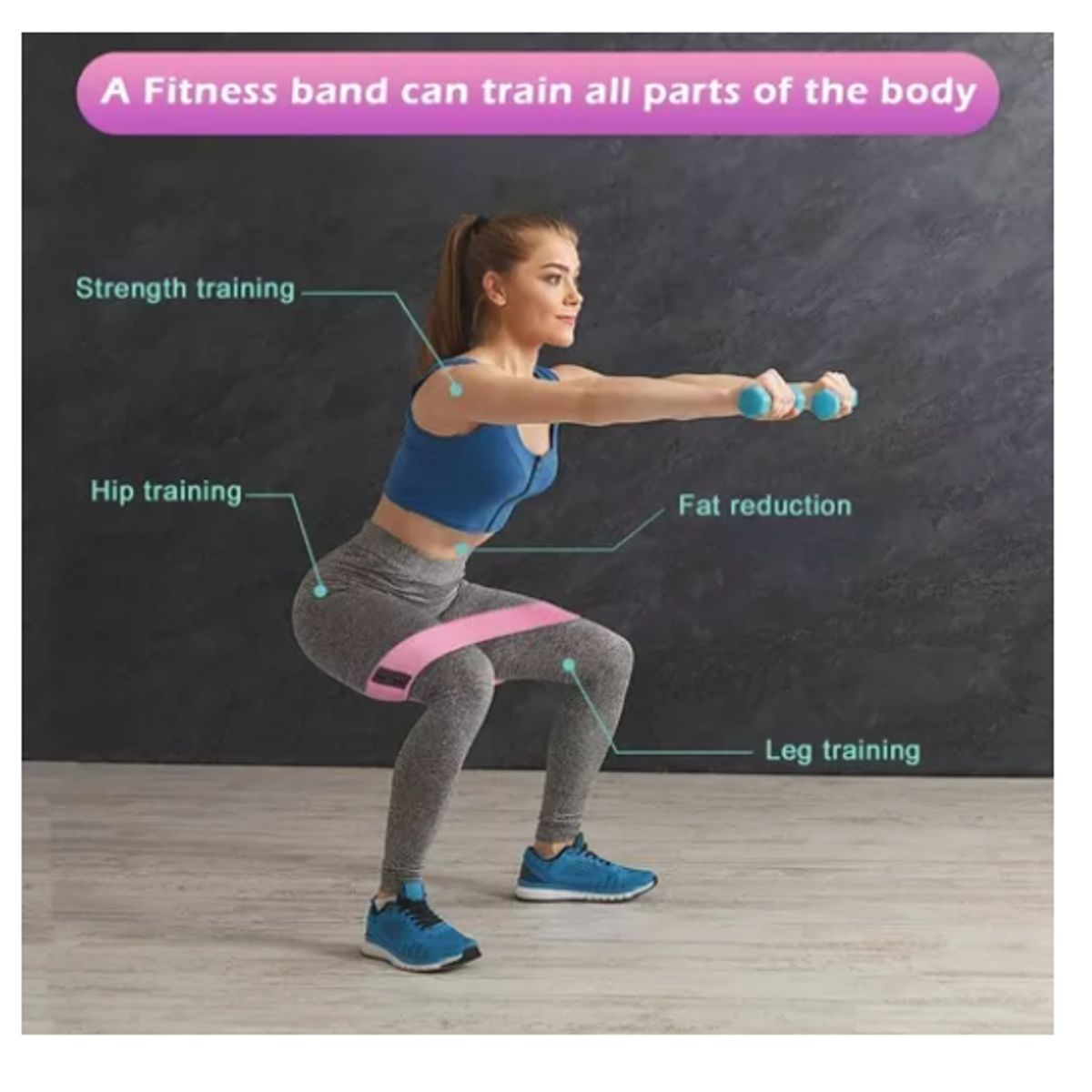 GENERICO - Set 3 Bandas Elásticas Resistencia Antideslizante Fitness