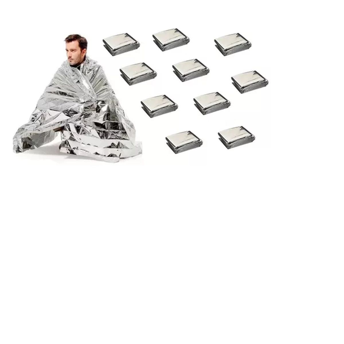 GENERICO - Pack 10 Manta Térmica De Emergencia Camping 160*210