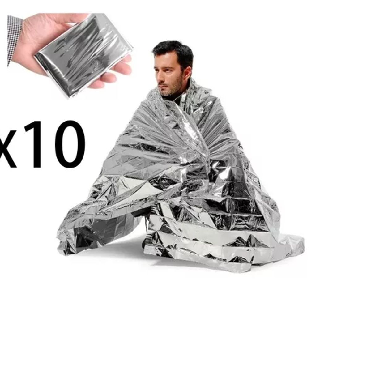 GENERICO - Pack 10 Manta Térmica De Emergencia Camping 160*210