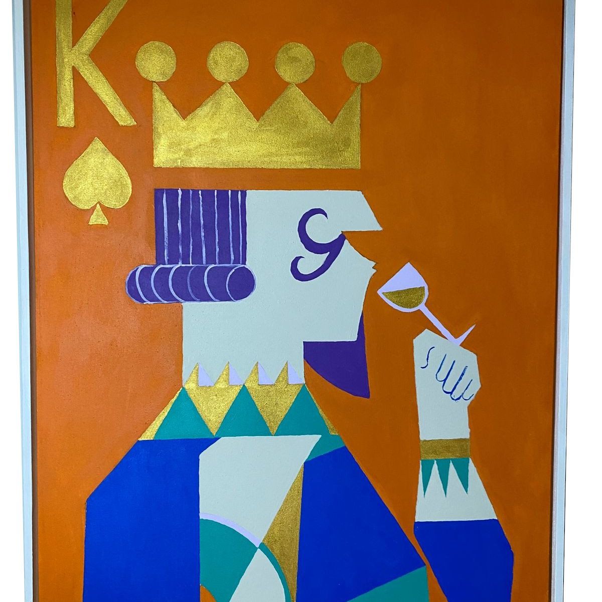 GENERICO - Cuadro Genérico Rey de Espadas Pop Art Acrílico 90x70 Pintado a mano