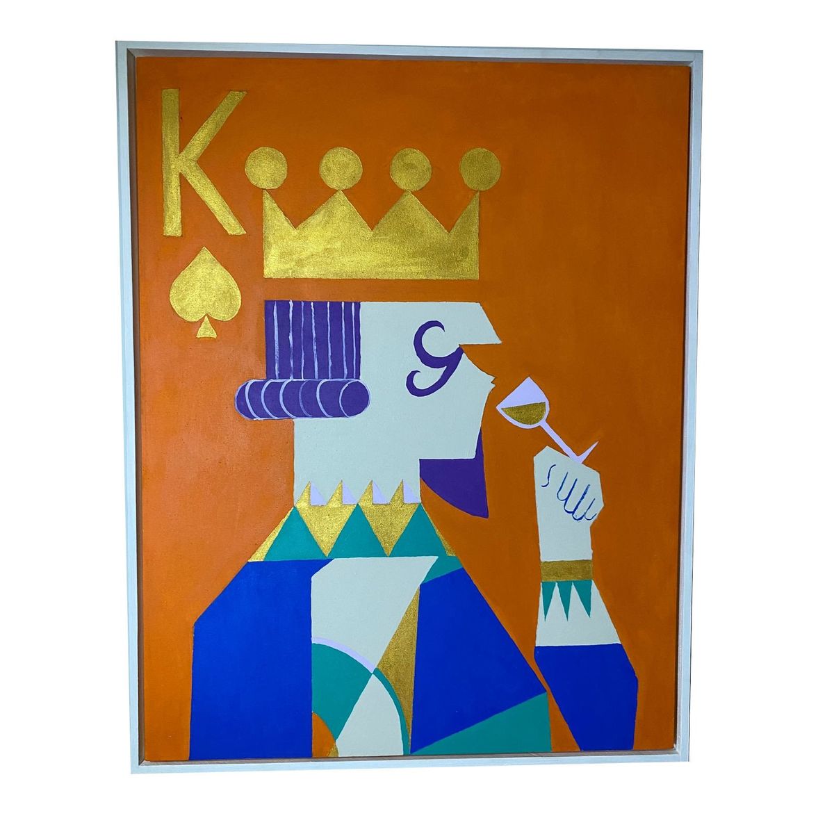 GENERICO - Cuadro Genérico Rey de Espadas Pop Art Acrílico 90x70 Pintado a mano