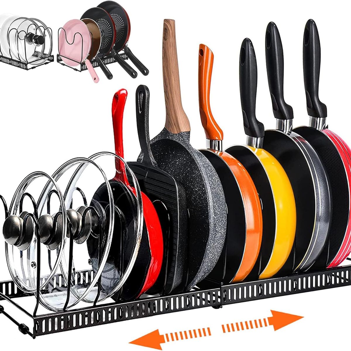 KUANGYE - Organizador Cocina Multiuso Platos Ollas 10 Niveles Ajustable