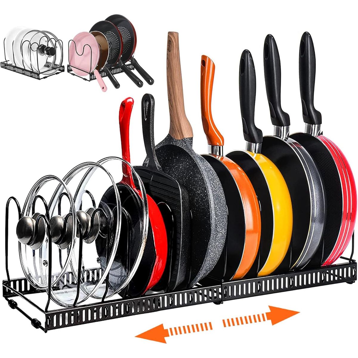 KUANGYE - Organizador Cocina Multiuso Platos Ollas 10 Niveles Ajustable