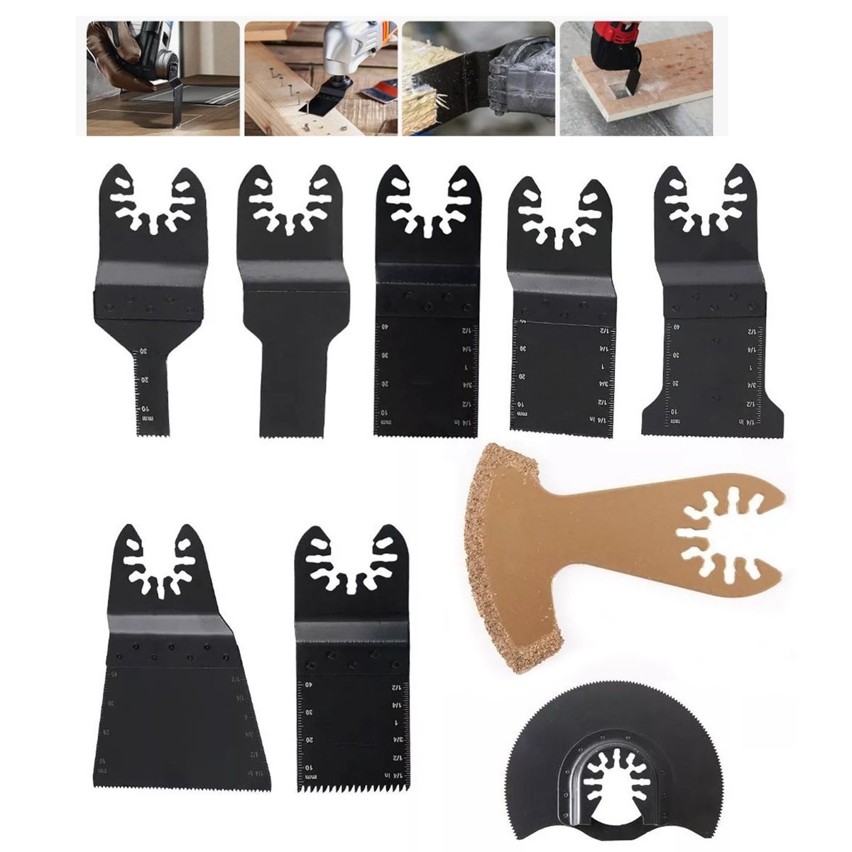 KUANGYE - Herramienta Multifunción Hoja De Sierra Oscilante 9 Piezas