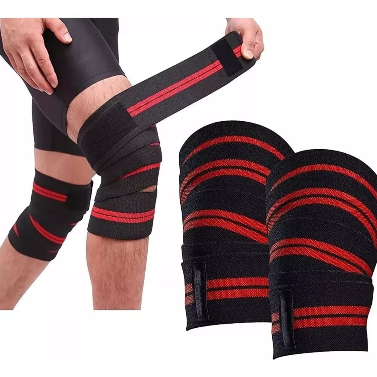KUANGYE - Knee Wraps Vendas Para Rodilla Calidad Premium Crossfit Gym