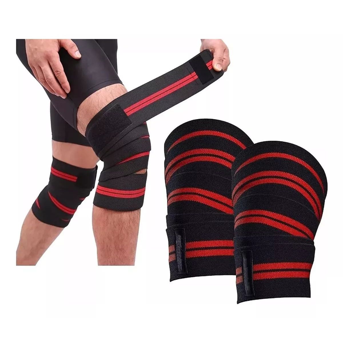 KUANGYE - Knee Wraps Vendas Para Rodilla Calidad Premium Crossfit Gym