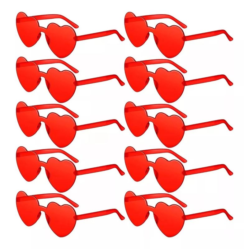 KUANGYE - 10 Pares De Gafas De Sol En Forma De Corazón De Moda Para