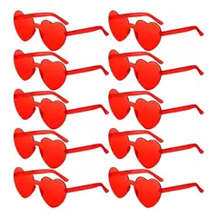 KUANGYE - 10 Pares De Gafas De Sol En Forma De Corazón De Moda Para