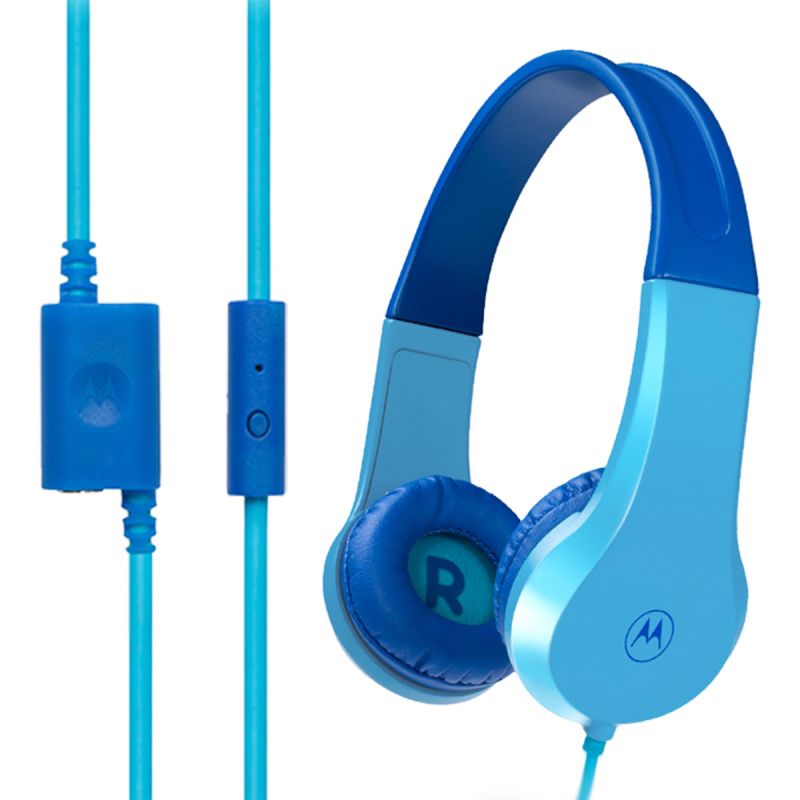 MOTOROLA - Auriculares supraaurales dinámicos con cable MOTO JR 200-Azul