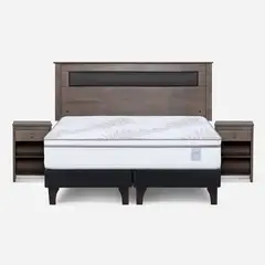 ROSEN - Cama Europea Neo Plus 2 Plazas + Muebles Ferrara