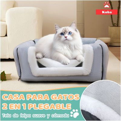 Imagen 2 del producto 2 En 1 Cama Y Casa Iglu Gatos Perros Portatil Con Cojín Bola