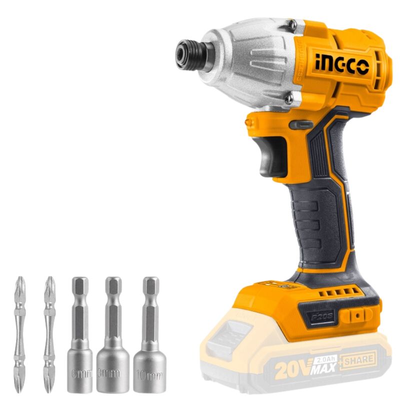 INGCO - Atornillador Taladro de Impacto 20V Inalámbrico Sin BateríaCargador