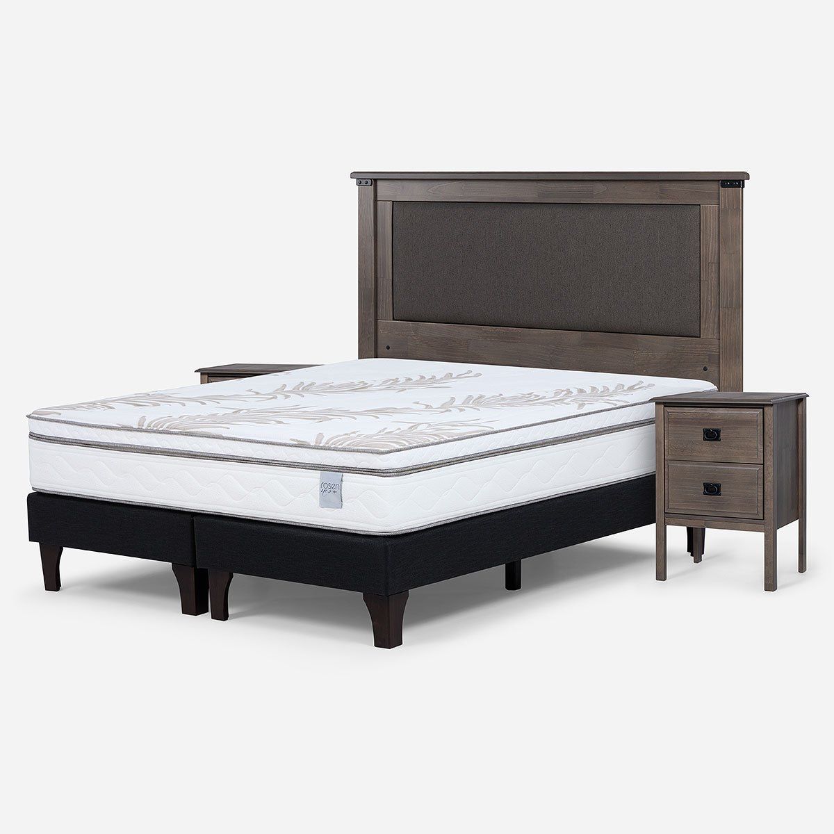ROSEN - Cama Europea Neo Plus 2 Plazas + Muebles New Ray