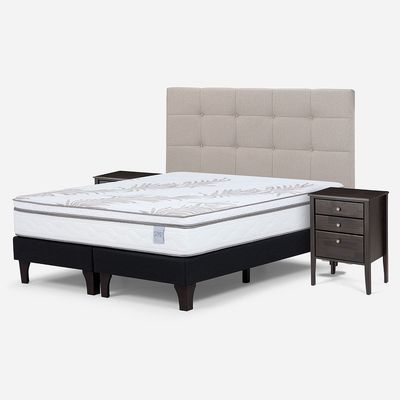 Imagen 2 del producto Cama Europea Neo Plus 2 Plazas + Muebles Issey Beige