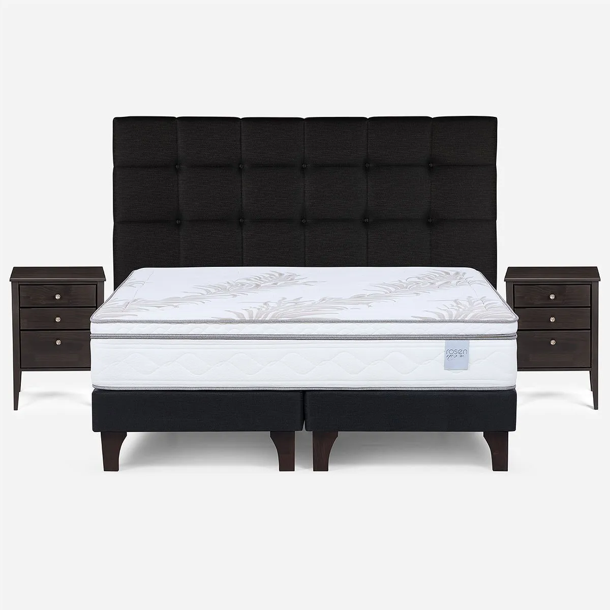 ROSEN - Cama Europea Neo Plus King + Muebles Issey Grafito