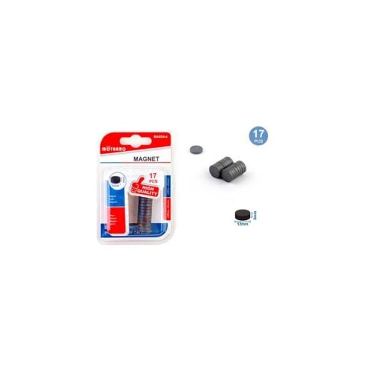 GENERICO - Imán Redondo 3x15 Mm 17 Pcs