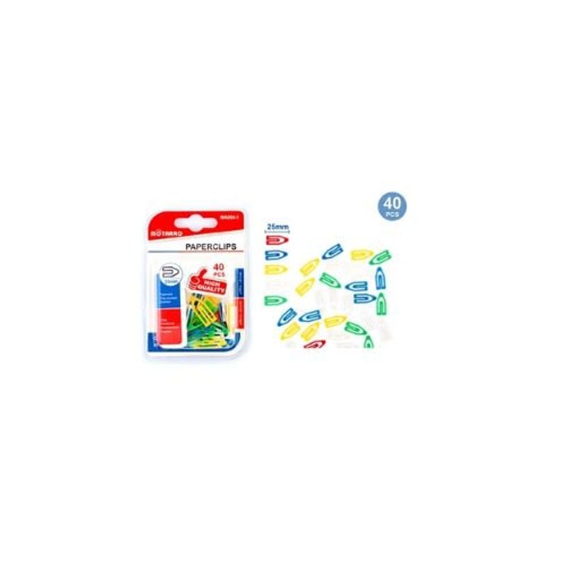 GENERICO - Clips De Papel De Colores 25 Mm 40 Pcs