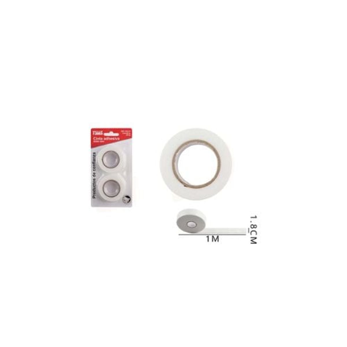 GENERICO - Cinta Adhesiva Doble Cara 1 8 Cm 1M 2 Pcs