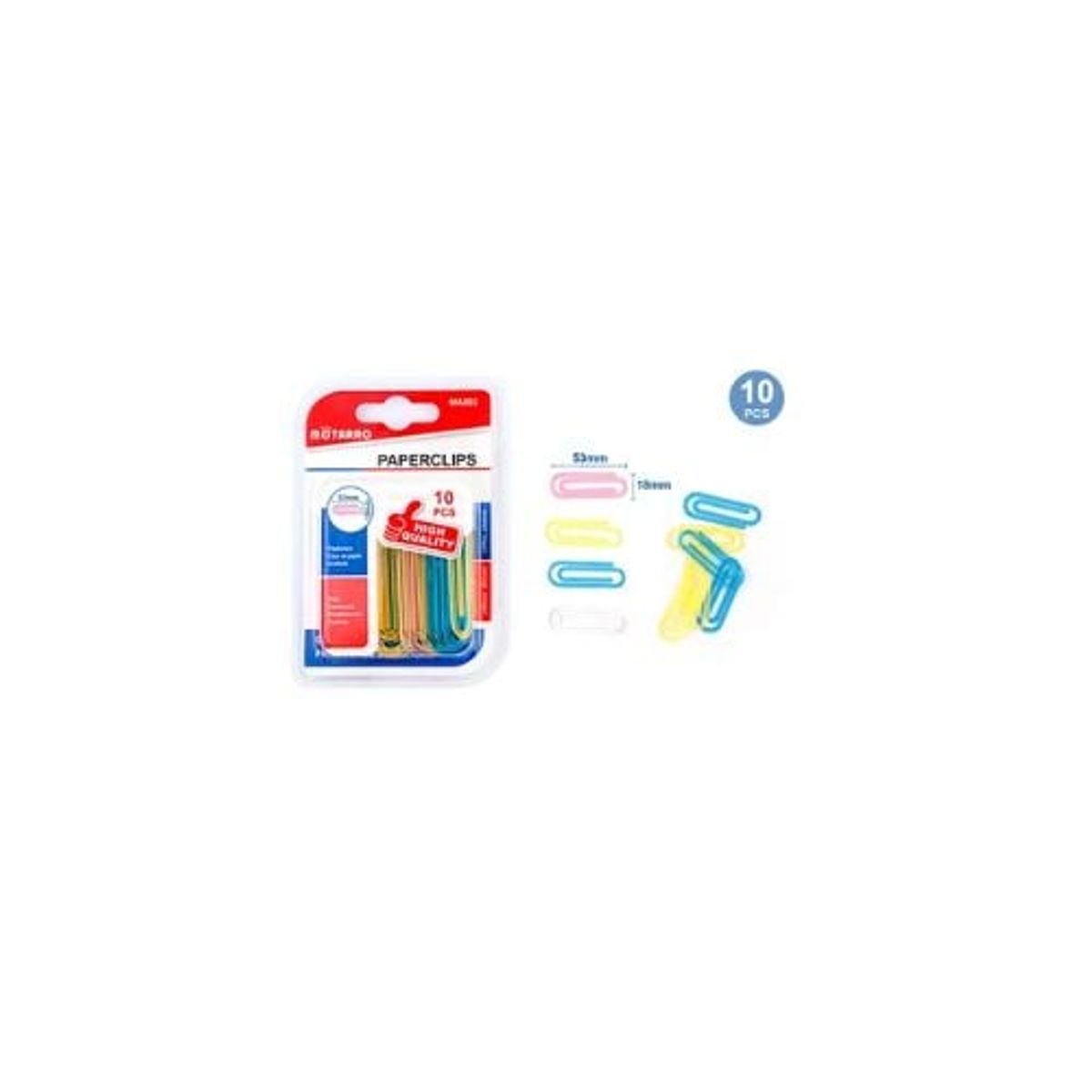 GENERICO - Clips De Papel Colores 10 Pcs