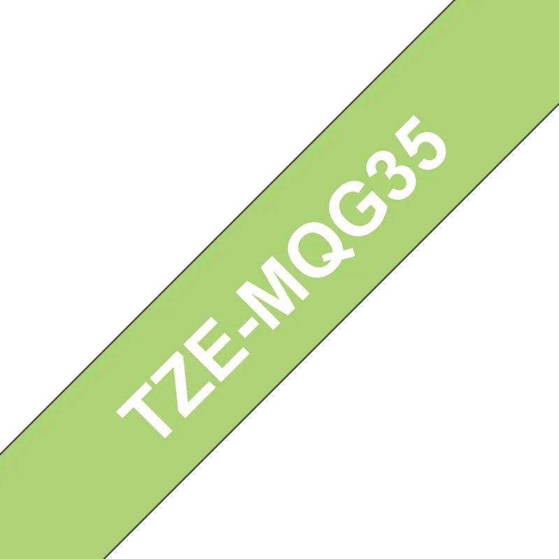 BROTHER - Cinta Brother Tzemqg35 Blanco Sobre Verde 12mm X 5mts