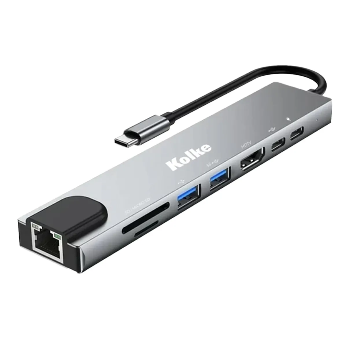 KOLKE - Hub USB C Adaptador Kolke 8 en 1 USB 30 RJ45 Mac Windows