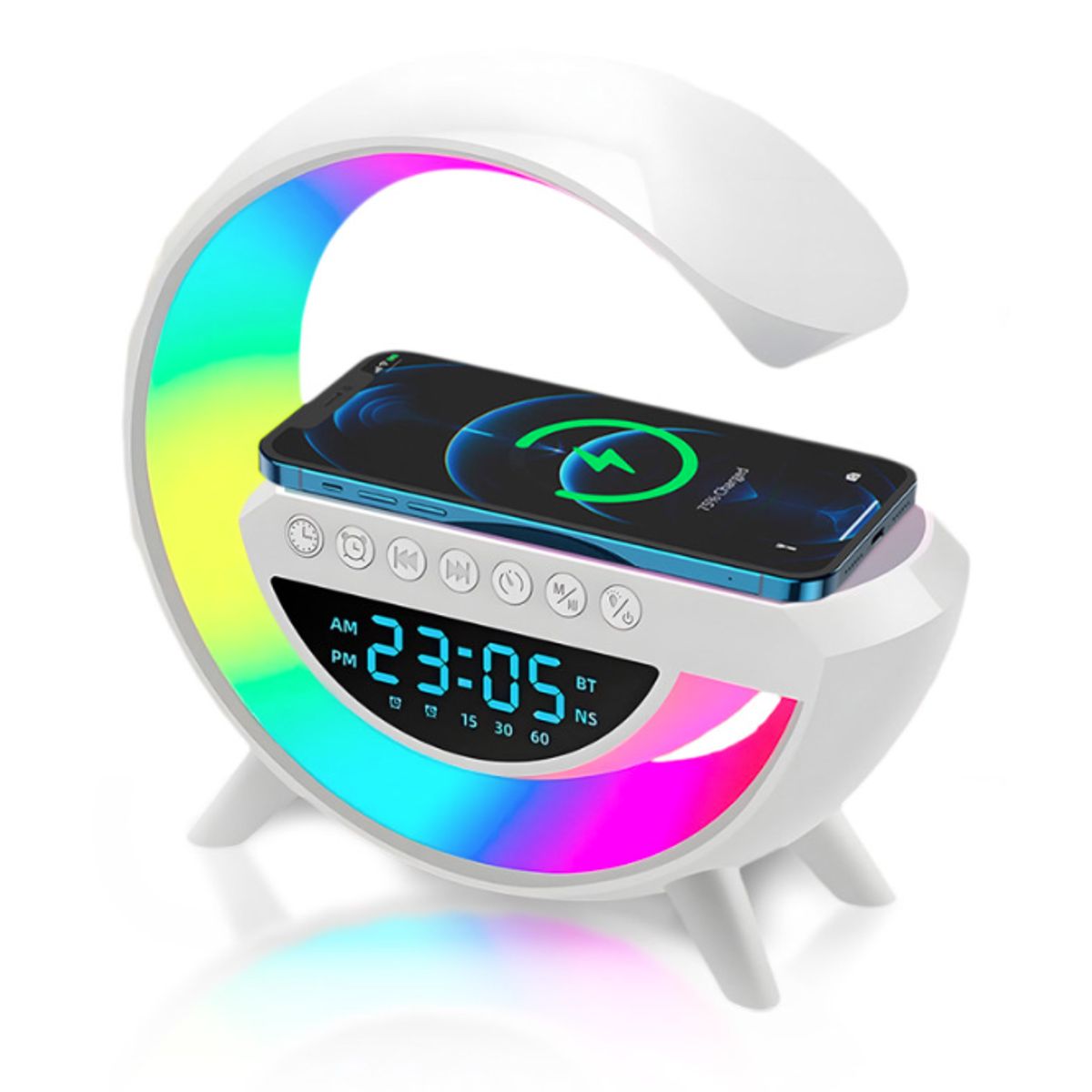 GENERICO - Parlante con carga inalámbrica LED+ Base de carga