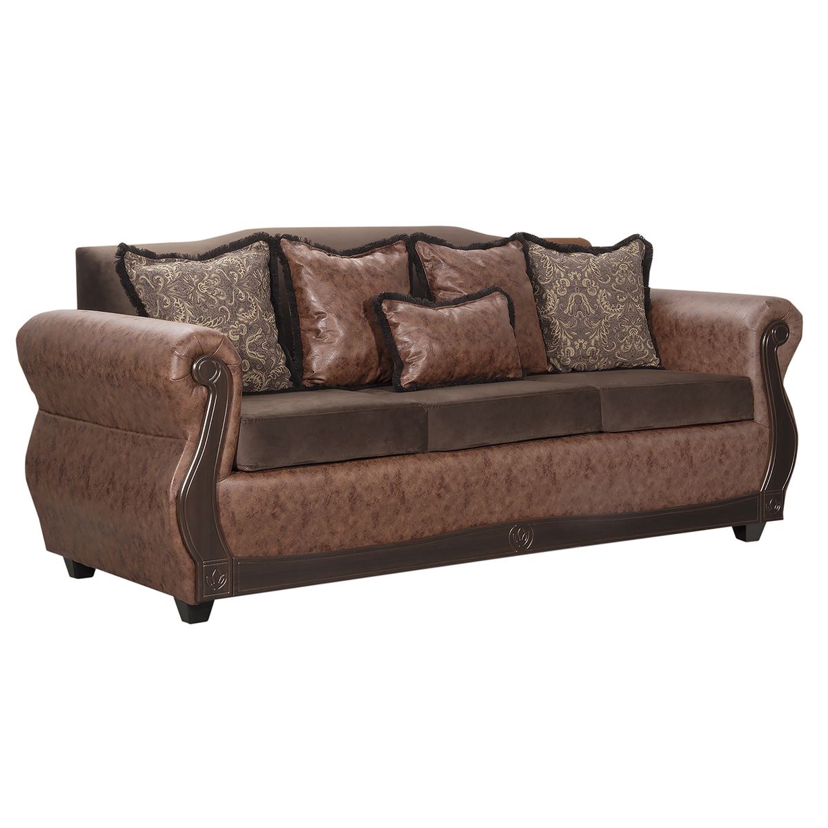 BLACK FACTORY - Sofá 3 Cuerpos Gran Columbia Café