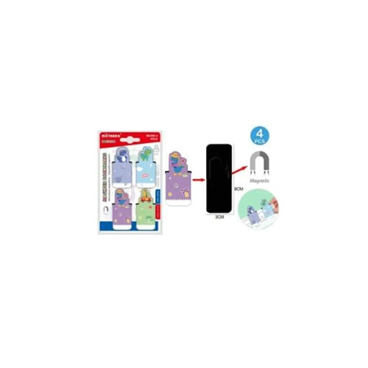 GENERICO - Marcadores Magnéticos Dinosaurio 4 Pcs