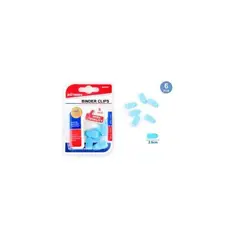 GENERICO - Clip De Carpeta Plástico Celeste 6 Pcs