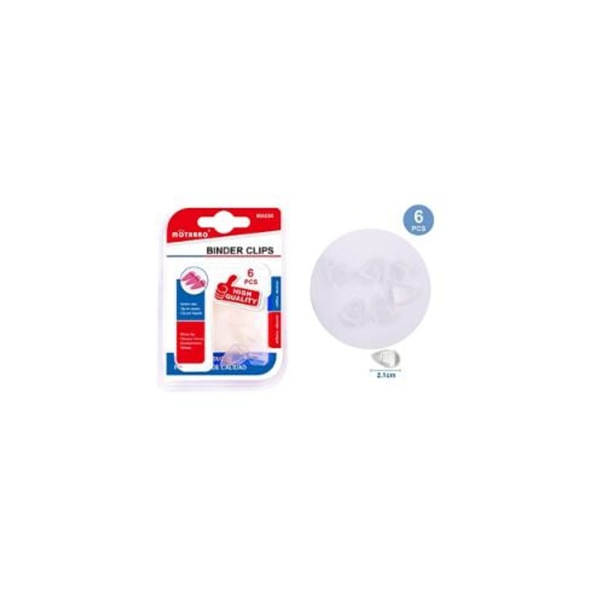 GENERICO - Clip De Carpeta 2 1 Cm 6 Pcs