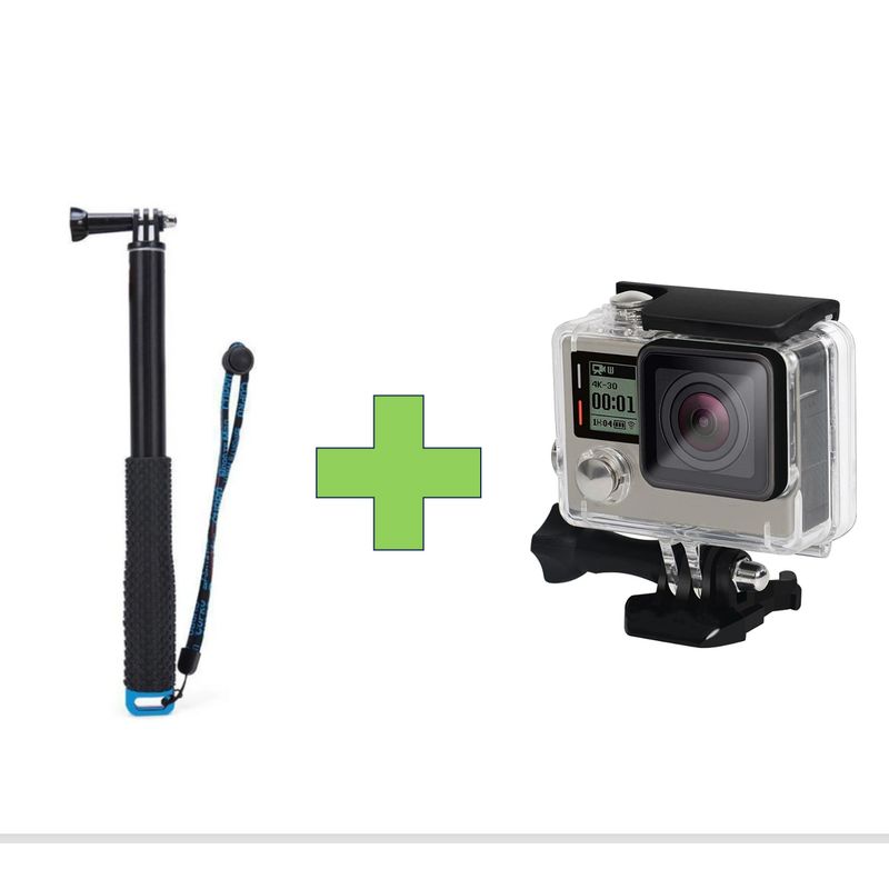 GENERICO - KIT MONÓPODO + CARCASA PARA GOPRO 3 & 4