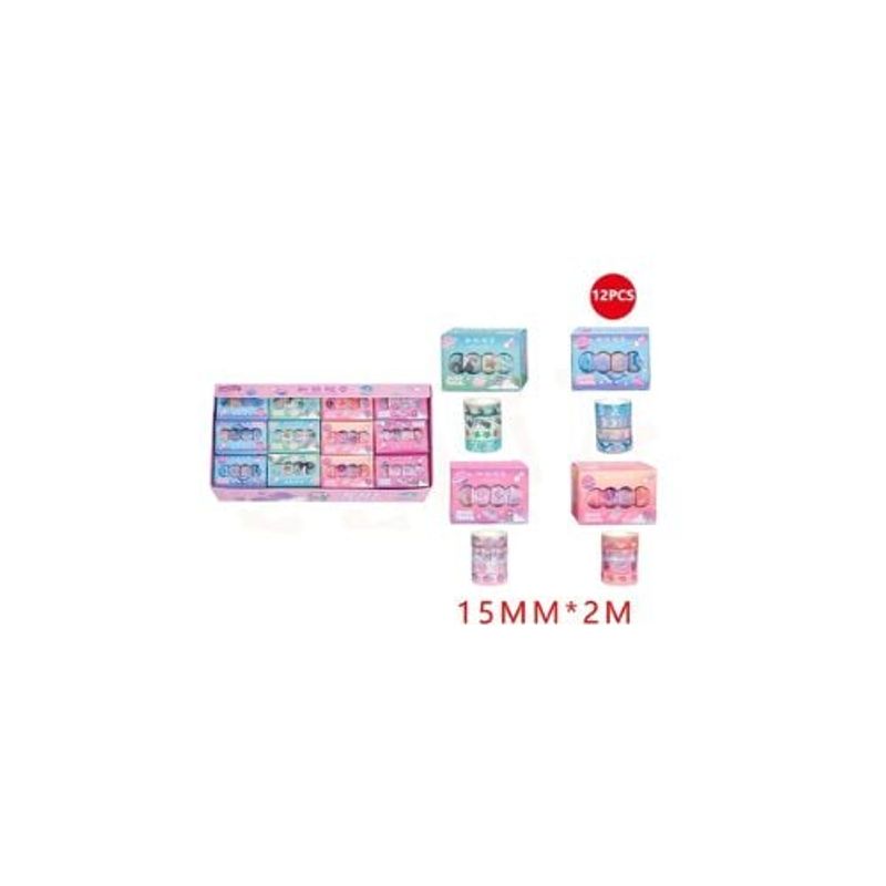 GENERICO - Cinta Adhesiva Universe Kawaii 15 Mm x2M 12 Pcs
