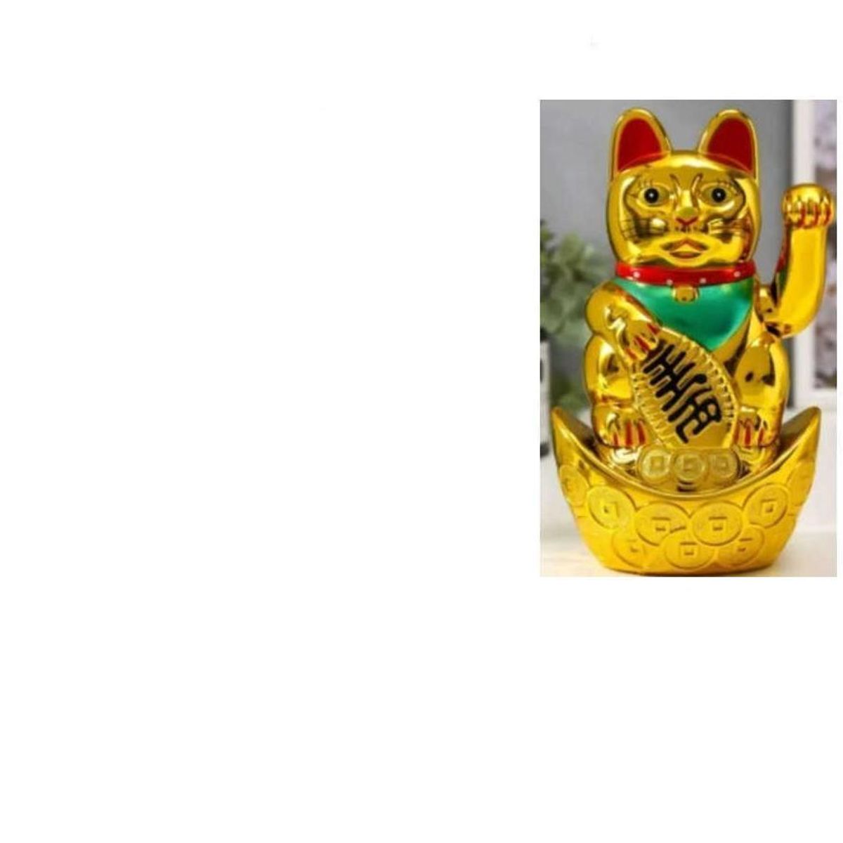 GENERICO - Gato De La Suerte  Dorado 14cm