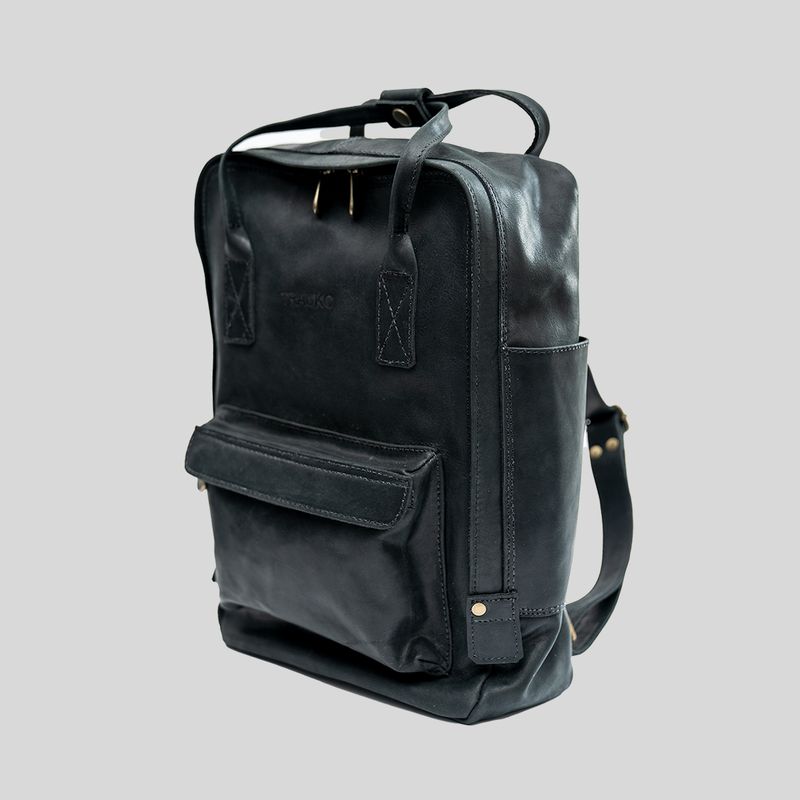 TRAUKO - Mochila Unisex Cuero Negra Trauko Nórdica