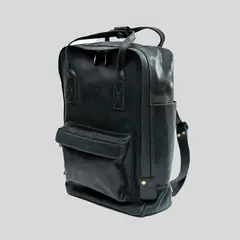 TRAUKO - Mochila Unisex Cuero Negra Nórdica
