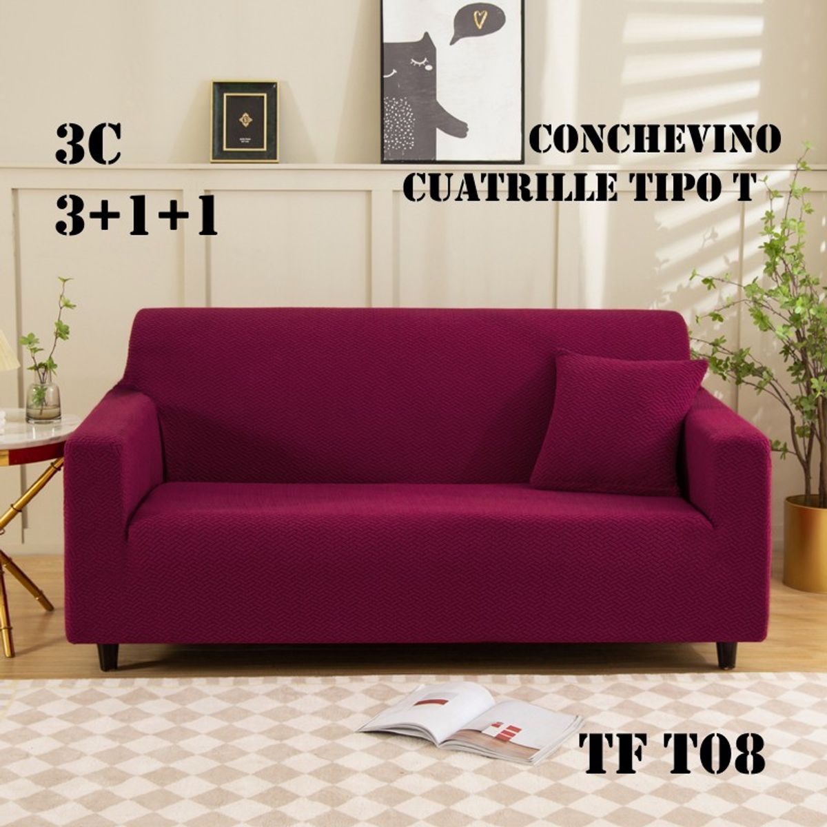 GENERICO - pack fundas de sillones texturizada 311