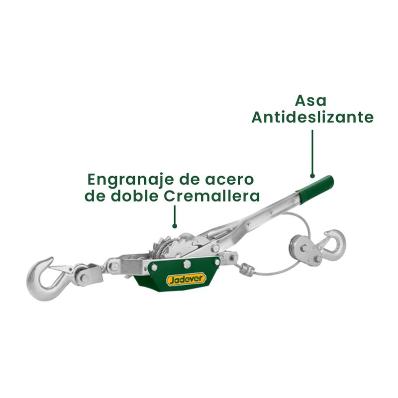 JADEVER - Tecle Manual Señorita 2 Toneladas JADEVER