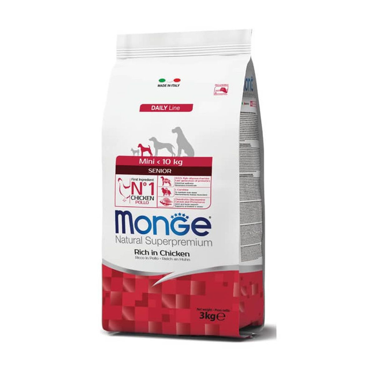 MONGE - Alimento Monge Mini Senior con Pollo Para Perro, 3Kg