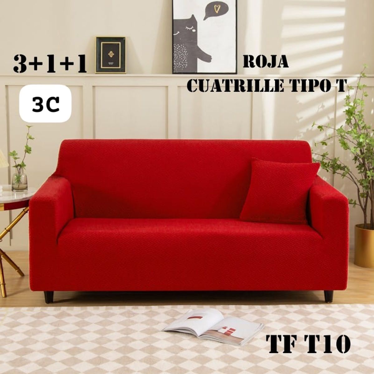 GENERICO - pack fundas de sillones texturizada 311