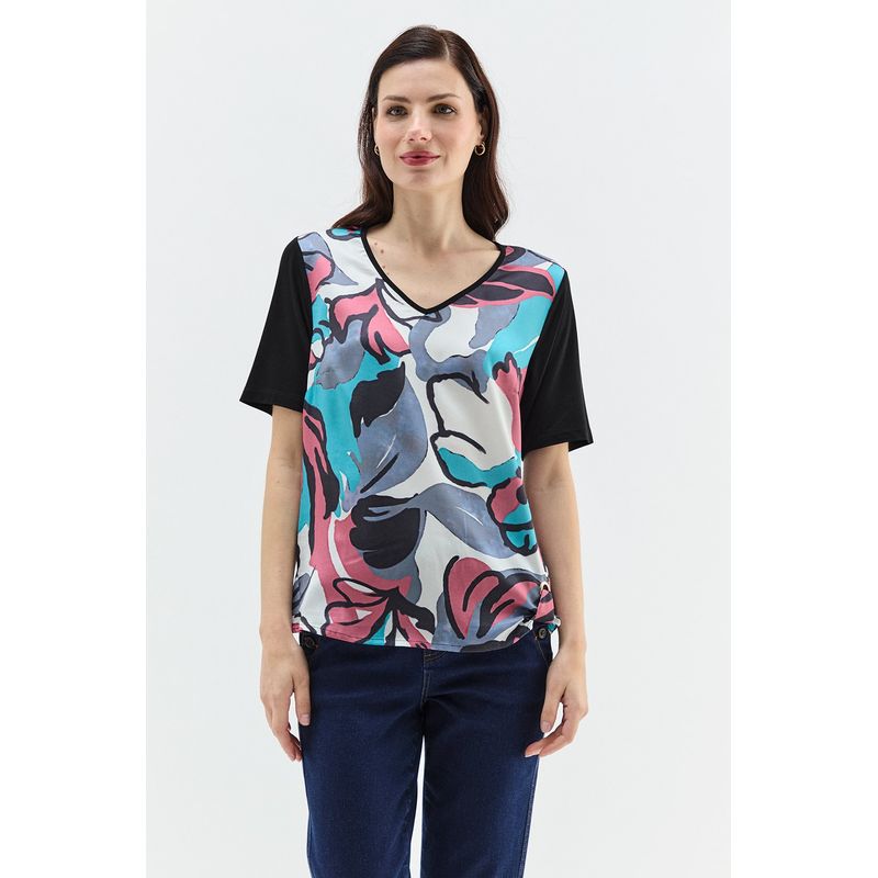 MA GRIFFE - Polera Manga Corta Negro Mujer Magriffe