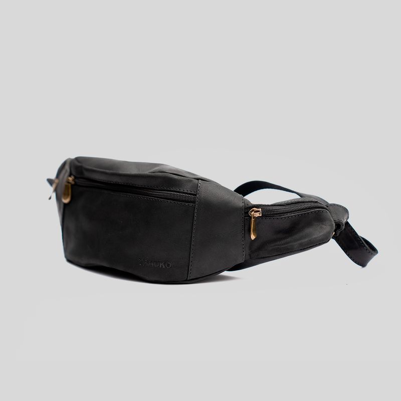 TRAUKO - Banano Unisex Cuero Negro Trauko Catalan