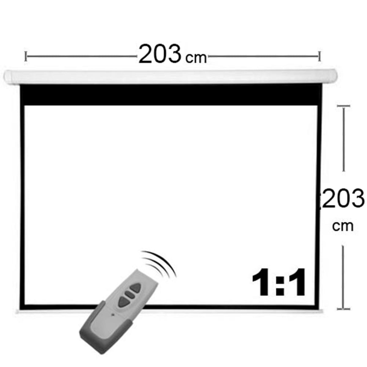 GENERICO - TELON ELECTRICO 203×203cm  INCLUYE CONTROL REMOTO