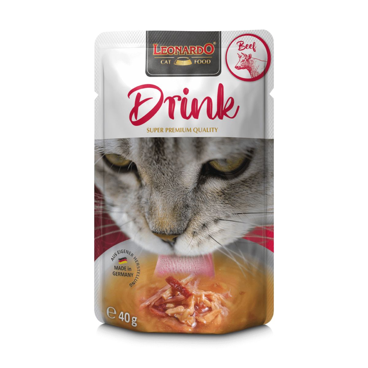 CAT FOOD LEONARDO - Alimento Leonardo Drink Sabor Ternera Pouch Para Gato