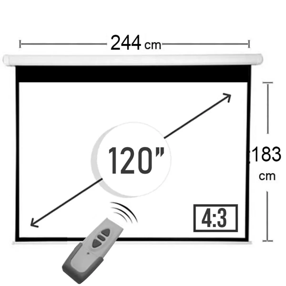 GENERICO - TELON ELECTRICO 244X183 CM INCLUYE CONTROL REMOTO