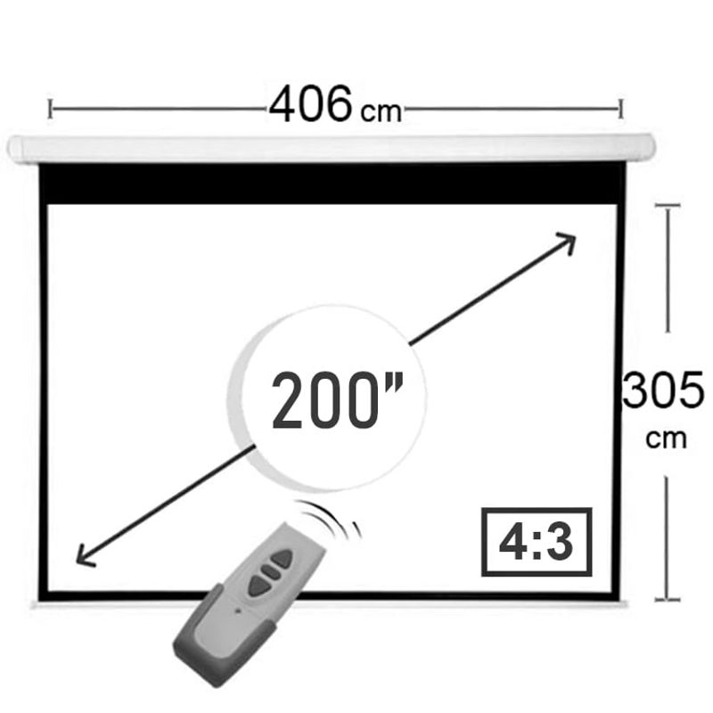GENERICO - TELON ELECTRICO 406×305 CM  INCLUYE CONTROL REMOTO