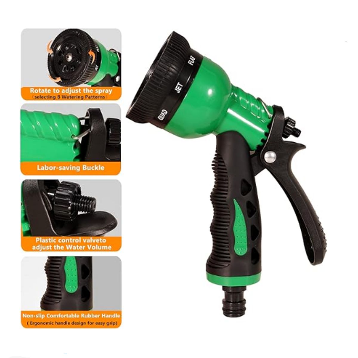 GENERICO - Kits Boquillas Manguera Para Jardín Boquilla Manguera Agua con 8 patrones