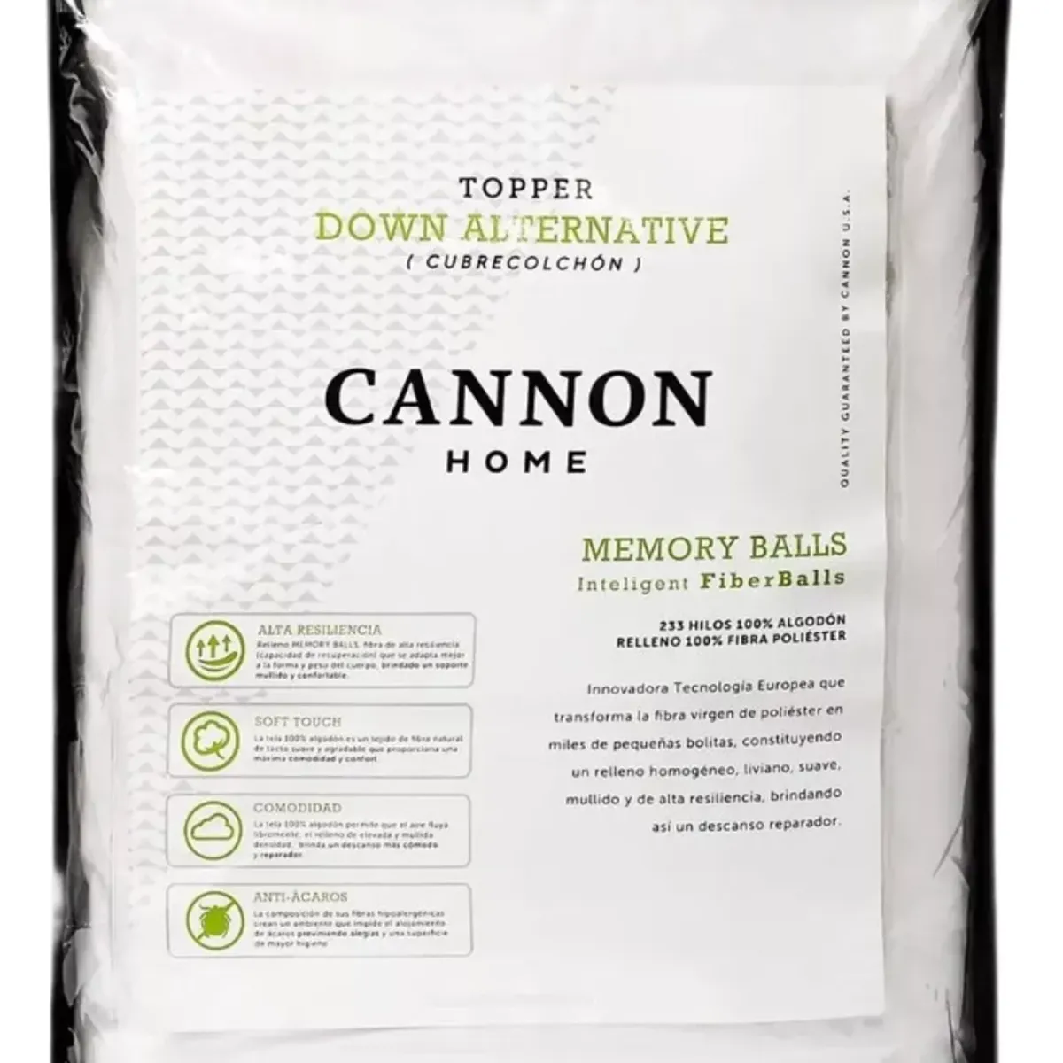 CANNON - Topper Down Alternative Cannon 2 Plazas