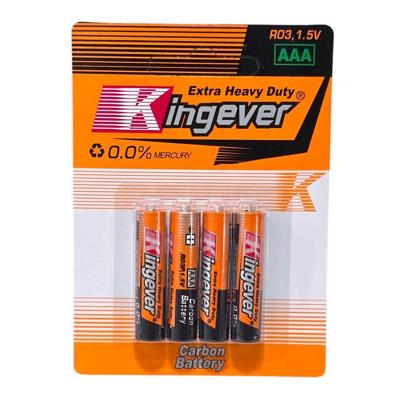 OEM - Pack 4 Pilas Kingever AAA Carbon Battery R03